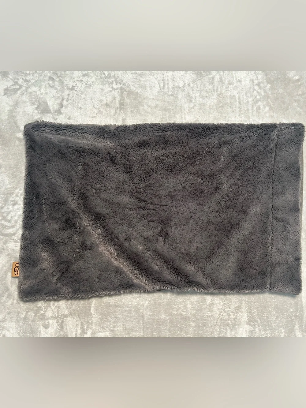 Ugg Fuzzy Pillowcase Gray Faux Fur Plush